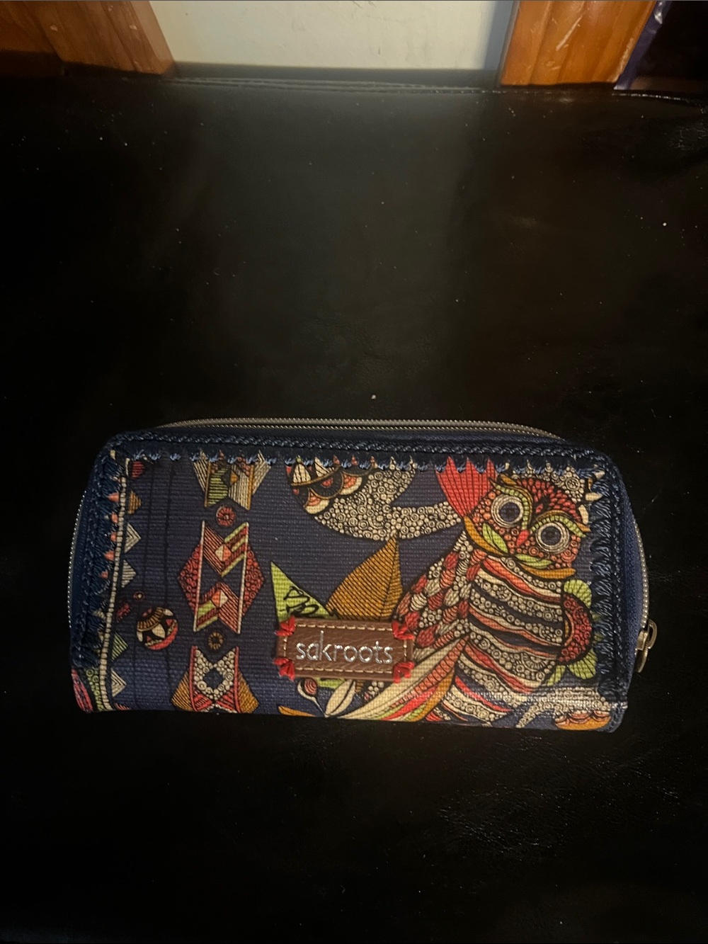 New Sakroots Boho Artist Circle Triple Zip Wallet